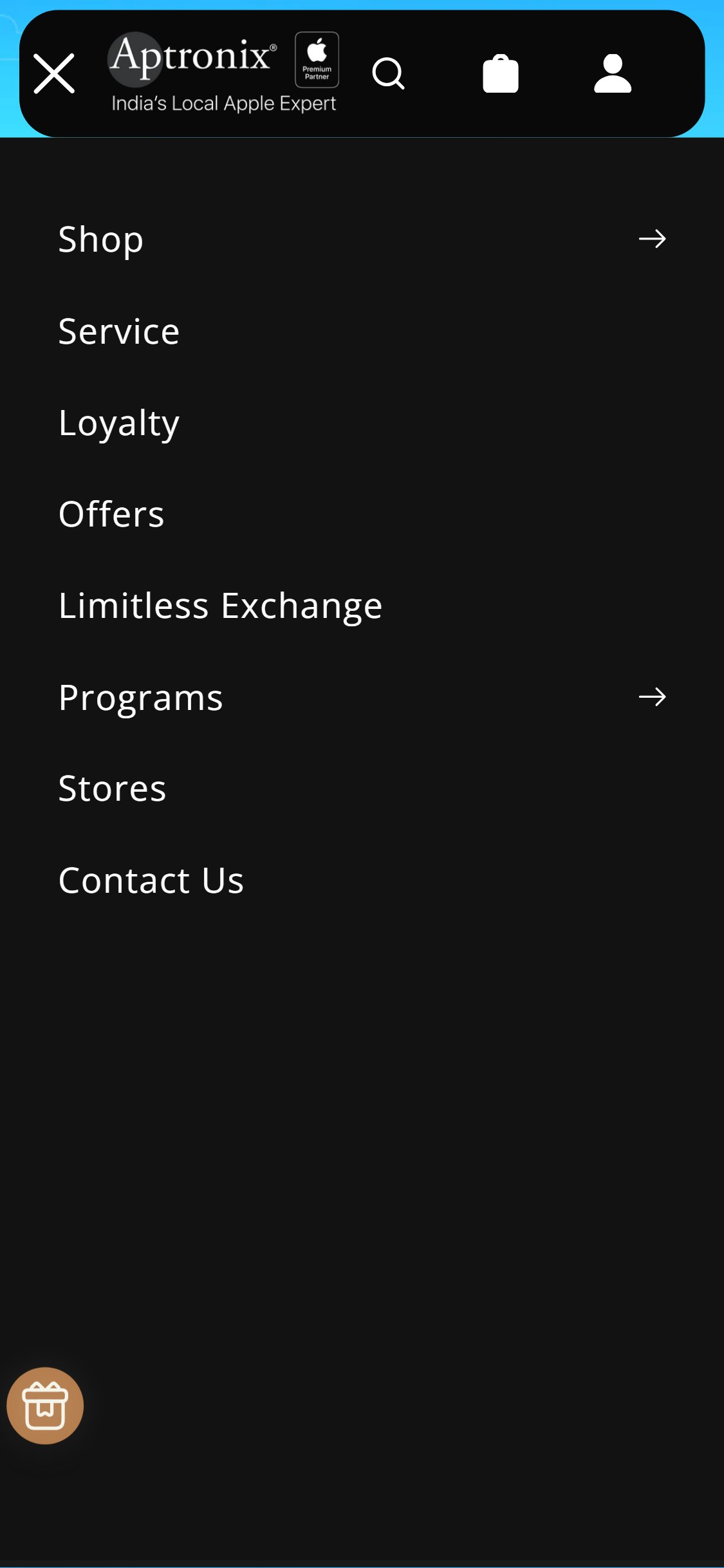 Aptronix India â€” Mobile Nav (Hamburger Open)